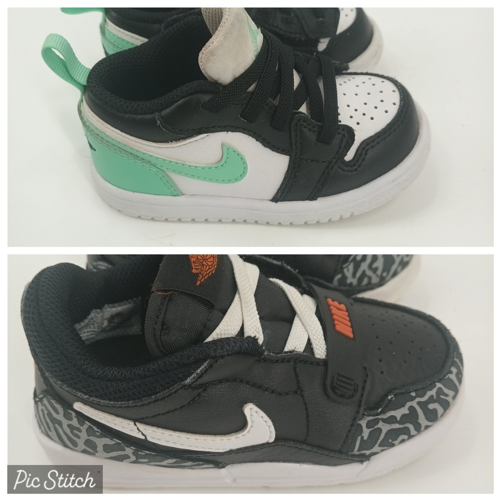 Nike Jordan Toddler Sneaker Bundle Sz 6/7C Green Glow 1 Low Alt Legacy 312 Low